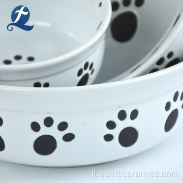 Ciotola per cani portatile per acqua potabile con alimentazione personalizzata in ceramica